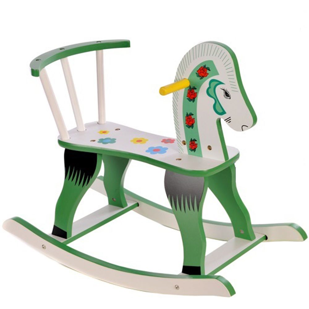 Wooden Rocking Horse Kid Chair Children Baby Animal Saddle Toy Vintage